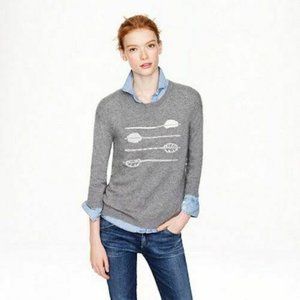 J.Crew Gray Lightweight Embroidered Arrow Sweater